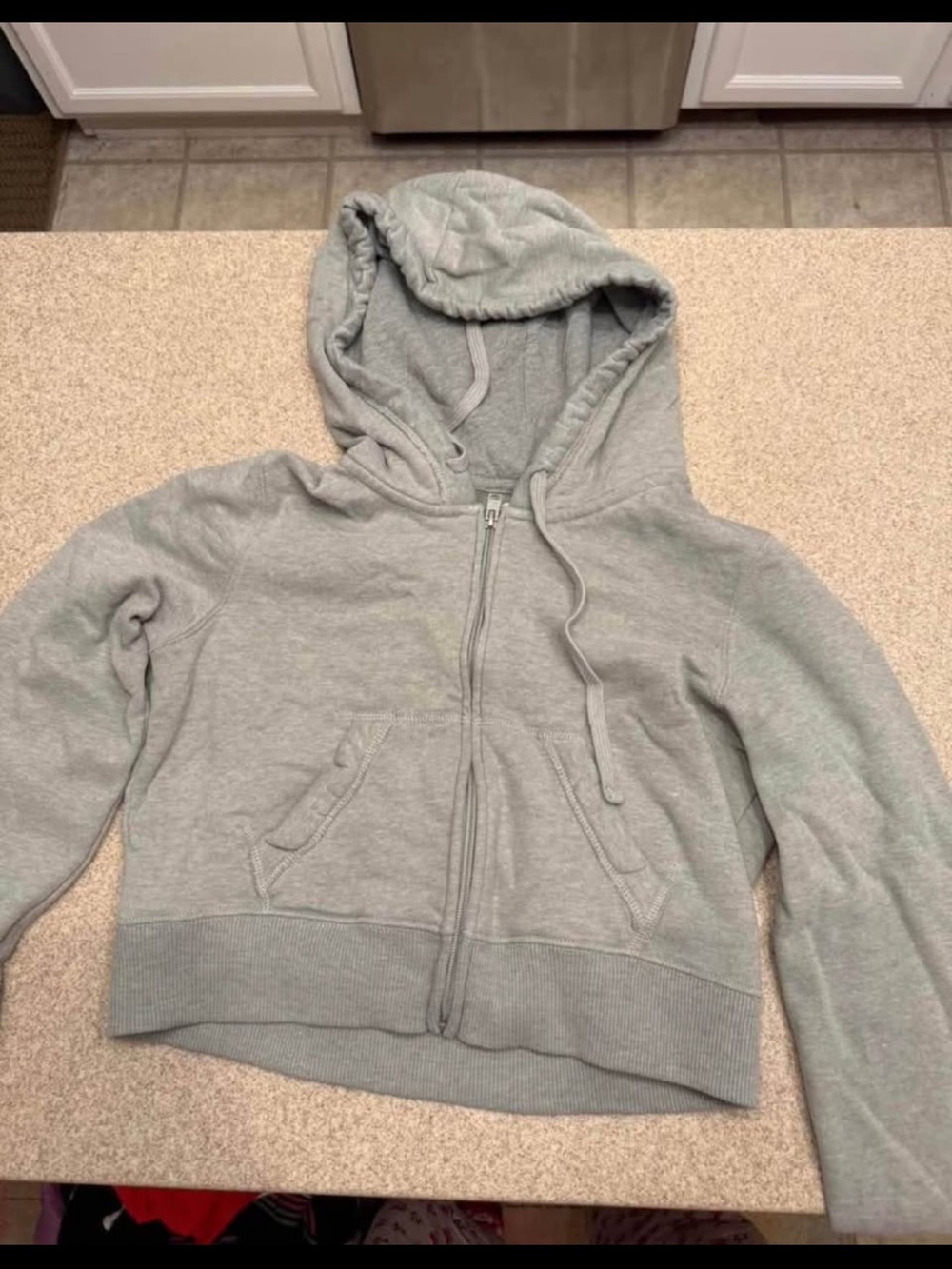 Hollister Light Gray Zip Hoodie